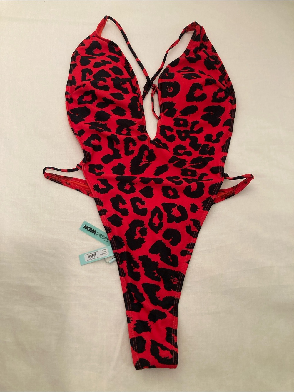 Nova swim fashion nova Red Leopard One-Piece Swimsuit XL